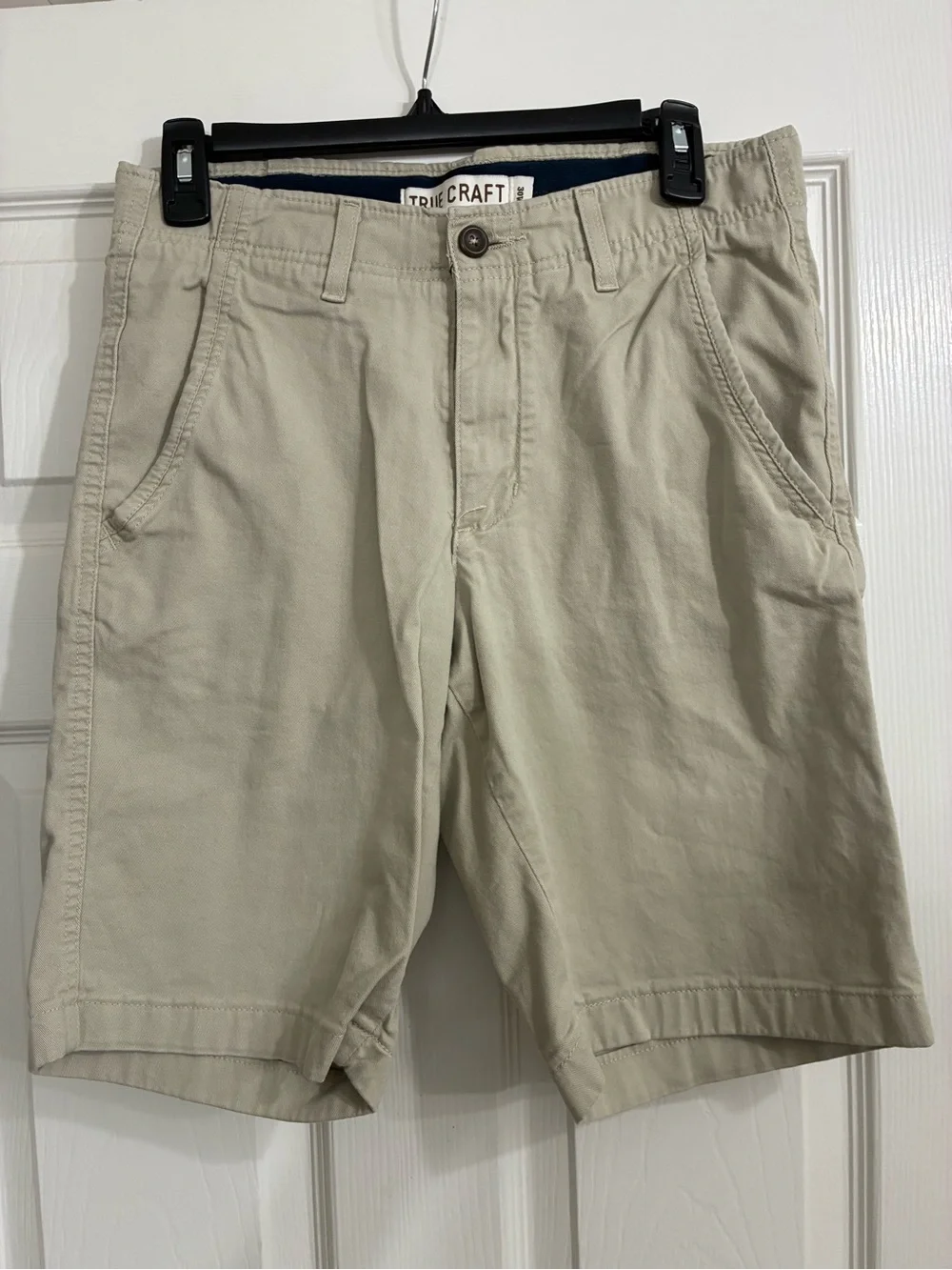 True Craft Men's Light Tan Flat Front Shorts